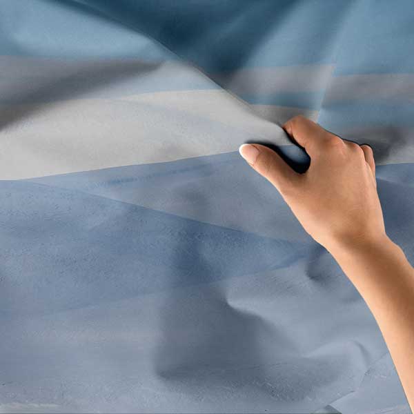 Minimal Mavi Doğa Manzarası Duvar Örtüsü Kumaş Baskı 11666