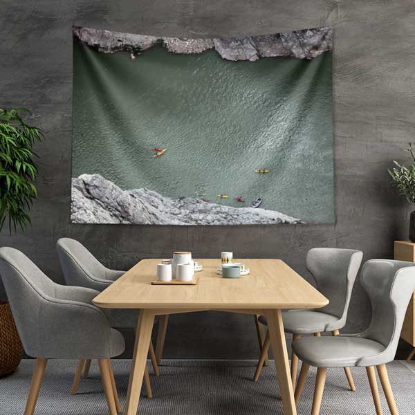 tapestry-wall-art-11667-04 Kanyon Nehri ve Kano Manzarası Duvar Örtüsü Kumaş Baskı 11667