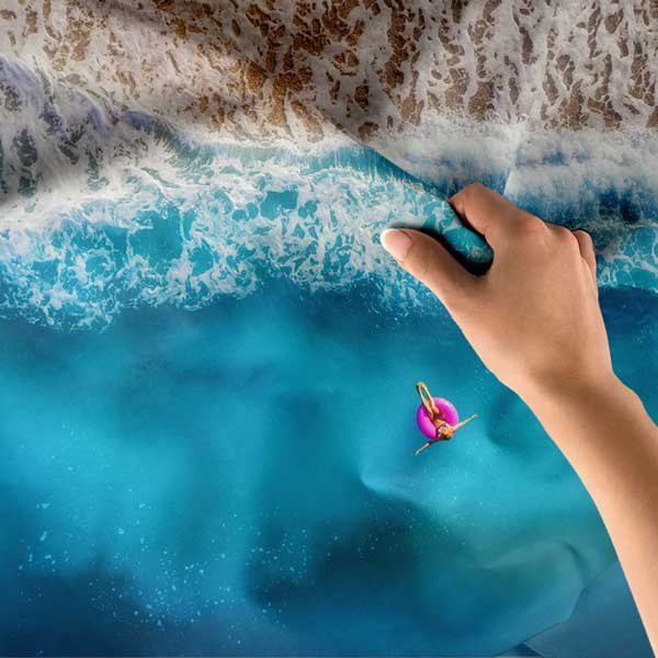 tapestry-wall-art-11673-05 Turkuaz Deniz ve Dalgalar Üstten Görünüm Duvar Örtüsü 11673