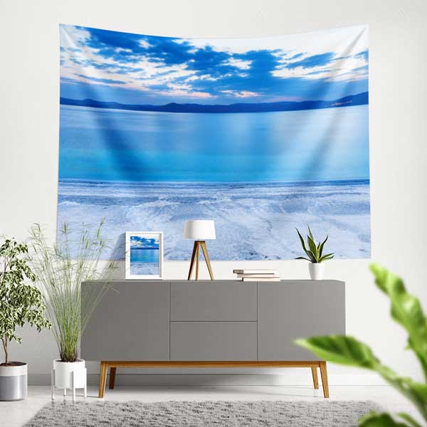 tapestry-wall-art-11686-00 Sakin Deniz ve Mavi Ufuk Manzarası Duvar Örtüsü 11686