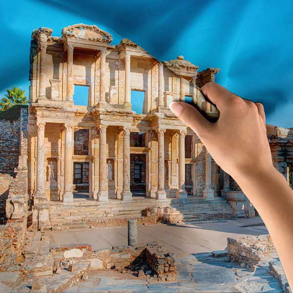 Antik Roma Anıtsal Yapıları Manzarası Duvar Örtüsü 11690