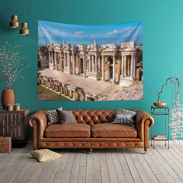 Antik Roma Sütunlu Cephe Yapıları Manzarası Duvar Örtüsü 11691