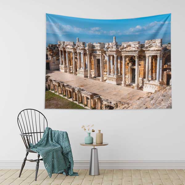 Antik Roma Sütunlu Cephe Yapıları Manzarası Duvar Örtüsü 11691