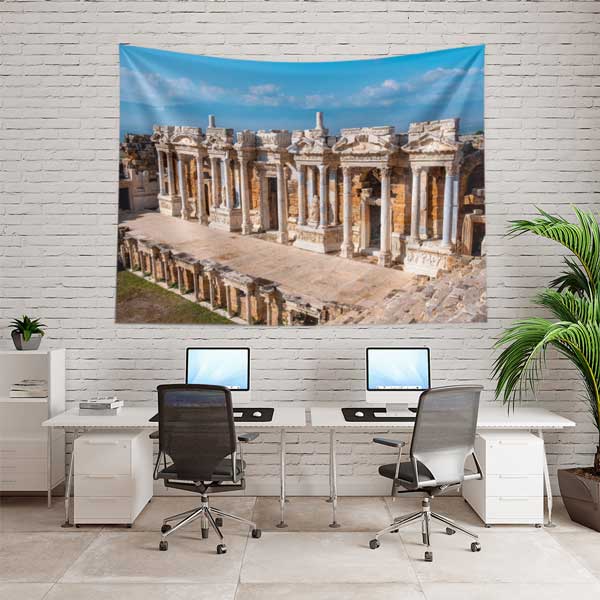 Antik Roma Sütunlu Cephe Yapıları Manzarası Duvar Örtüsü 11691