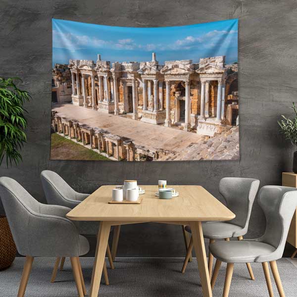 Antik Roma Sütunlu Cephe Yapıları Manzarası Duvar Örtüsü 11691