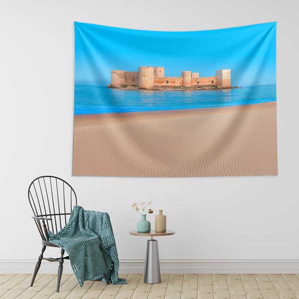 Deniz Kıyısında Tarihi Kale Manzarası Duvar Örtüsü 11692