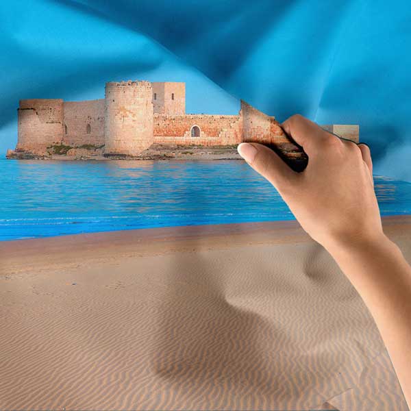 Deniz Kıyısında Tarihi Kale Manzarası Duvar Örtüsü 11692