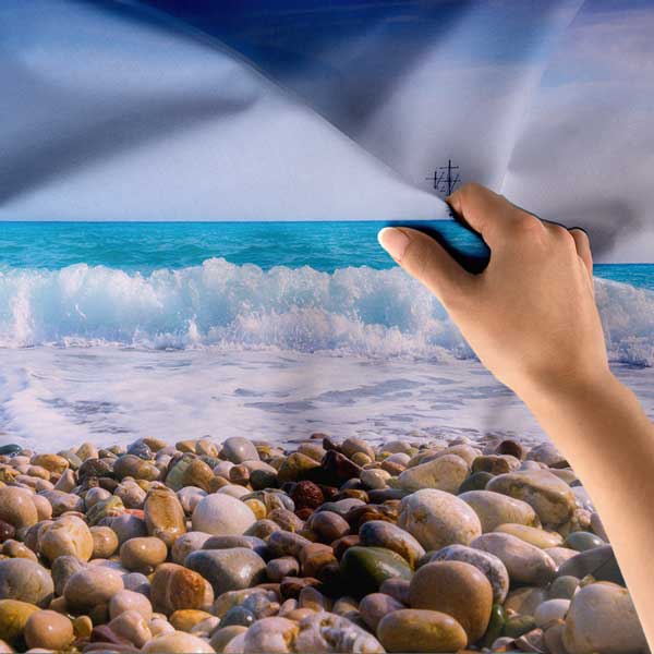 Çakıllı Sahil ve Dalgalı Deniz Manzarası Duvar Örtüsü 11707