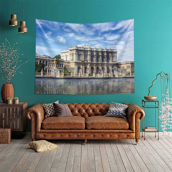 Dolmabahçe Sarayı Cephe Manzarası İstanbul Duvar Örtüsü Kumaş Baskı 11738