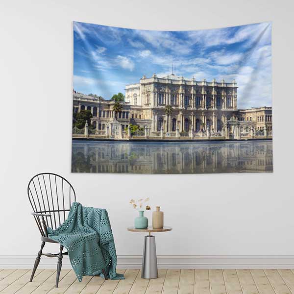 Dolmabahçe Sarayı Cephe Manzarası İstanbul Duvar Örtüsü Kumaş Baskı 11738