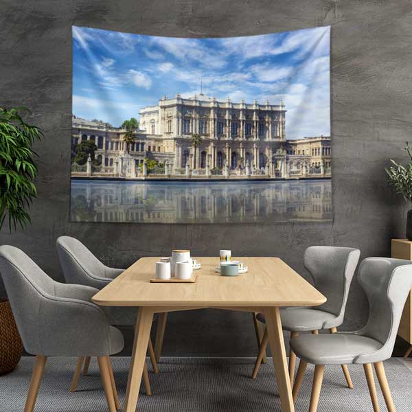 Dolmabahçe Sarayı Cephe Manzarası İstanbul Duvar Örtüsü Kumaş Baskı 11738