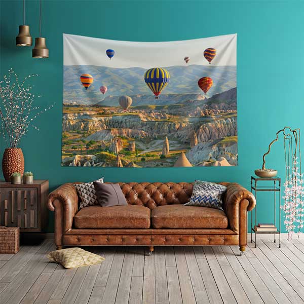 Kapadokya Vadi ve Balonlar Duvar Örtüsü 11743