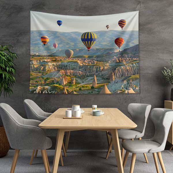 Kapadokya Vadi ve Balonlar Duvar Örtüsü 11743