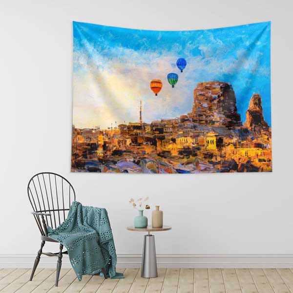 Kapadokya Kaya Şehri Sanatsal Duvar Örtüsü 11746