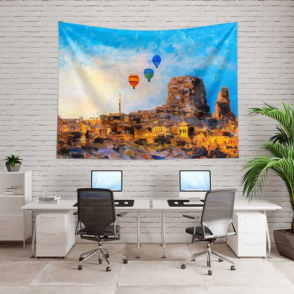 Kapadokya Kaya Şehri Sanatsal Duvar Örtüsü 11746