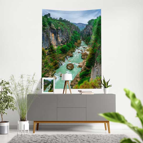 Kanyon ve Nehir Manzaralı Duvar Örtüsü 11814
