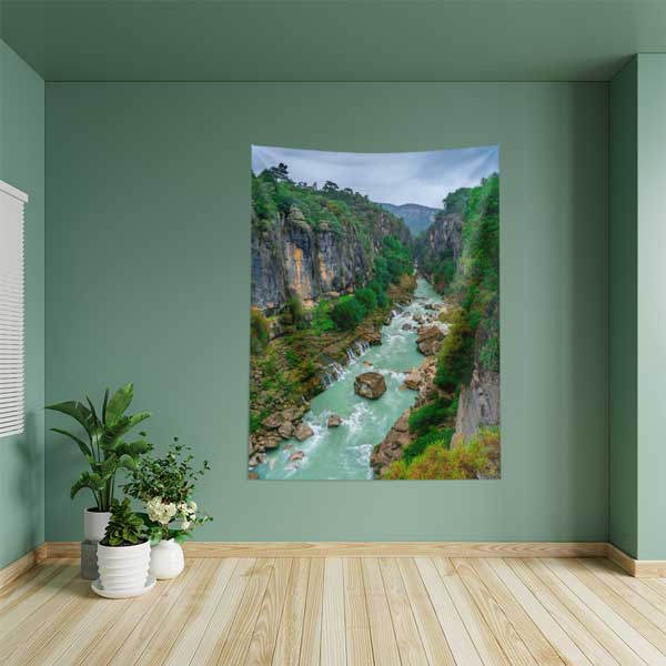 Kanyon ve Nehir Manzaralı Duvar Örtüsü 11814
