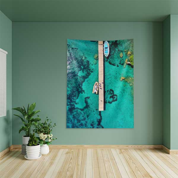 Turkuaz Deniz ve İskele Manzaralı Duvar Örtüsü 11817