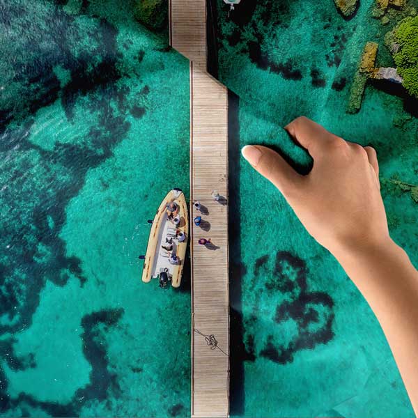 Turkuaz Deniz ve İskele Manzaralı Duvar Örtüsü 11817