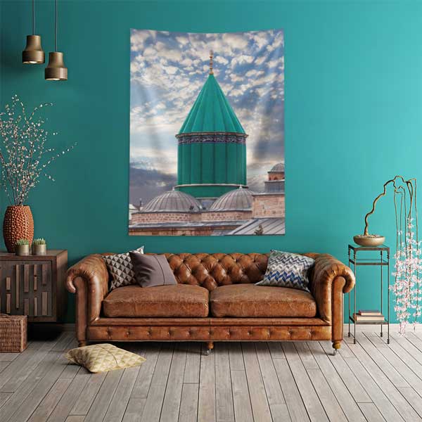 Mevlana Türbesi Yeşil Kubbe Duvar Örtüsü 11822