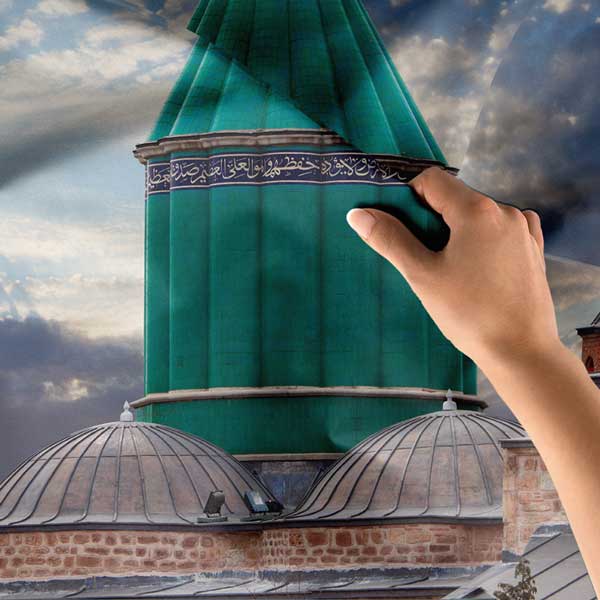 Mevlana Türbesi Yeşil Kubbe Duvar Örtüsü 11822