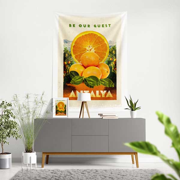 Antalya Portakal Temalı Duvar Örtüsü 11827
