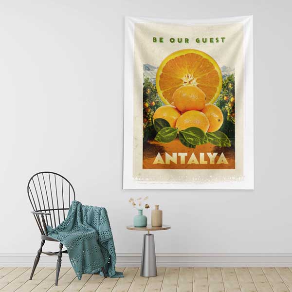 Antalya Portakal Temalı Duvar Örtüsü 11827