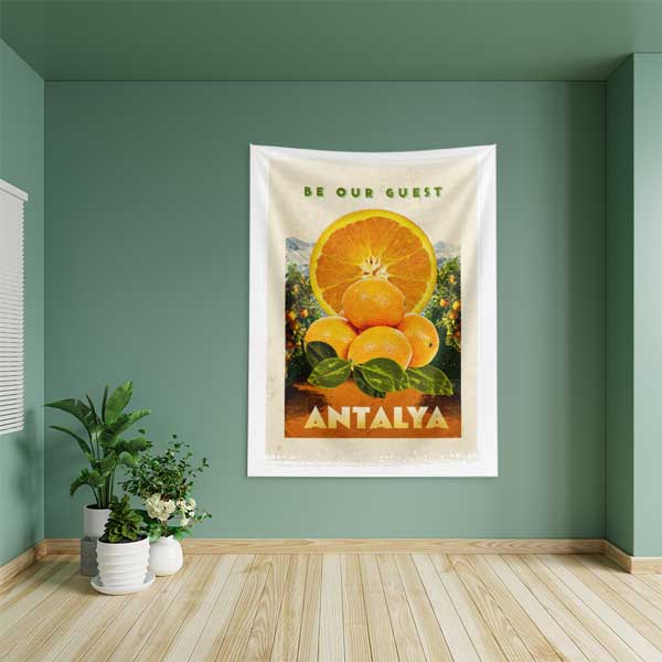 Antalya Portakal Temalı Duvar Örtüsü 11827