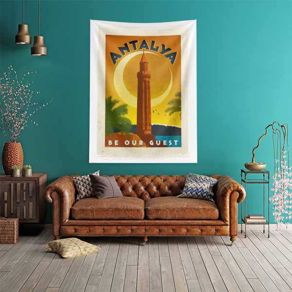 Antalya Yivli Minare Temalı Duvar Örtüsü 11828