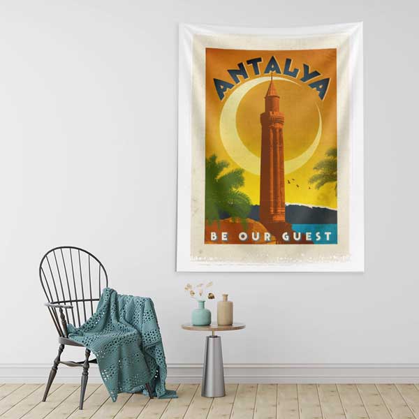 Antalya Yivli Minare Temalı Duvar Örtüsü 11828