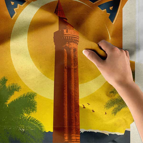 Antalya Yivli Minare Temalı Duvar Örtüsü 11828