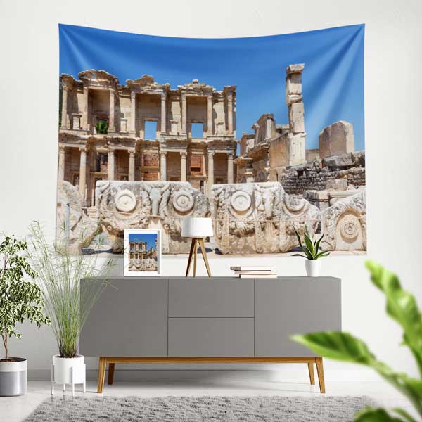 Antik Roma Sütunlu Yapı Manzarası Duvar Örtüsü 11677