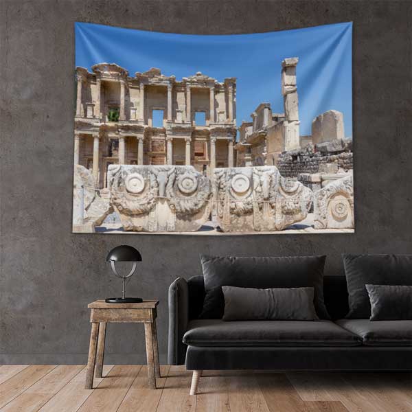 Antik Roma Sütunlu Yapı Manzarası Duvar Örtüsü 11677