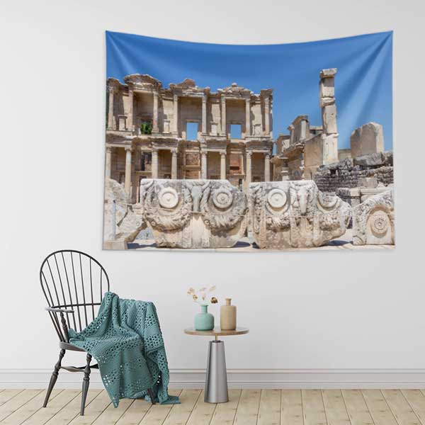Antik Roma Sütunlu Yapı Manzarası Duvar Örtüsü 11677