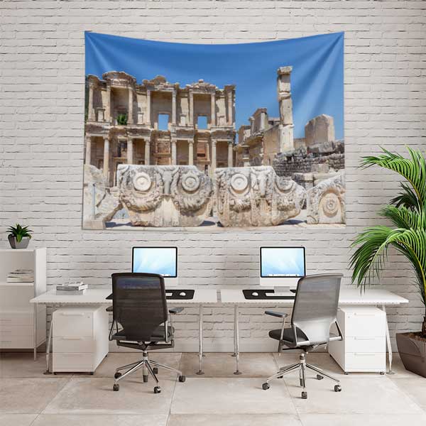 Antik Roma Sütunlu Yapı Manzarası Duvar Örtüsü 11677
