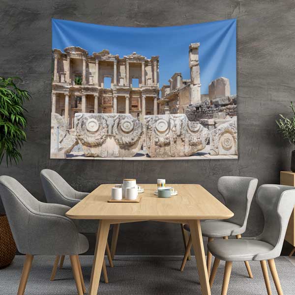 Antik Roma Sütunlu Yapı Manzarası Duvar Örtüsü 11677