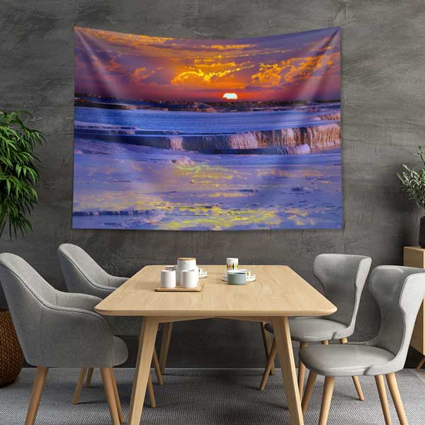 Gün Batımı Pamukkale Travertenleri Duvar Örtüsü 11700