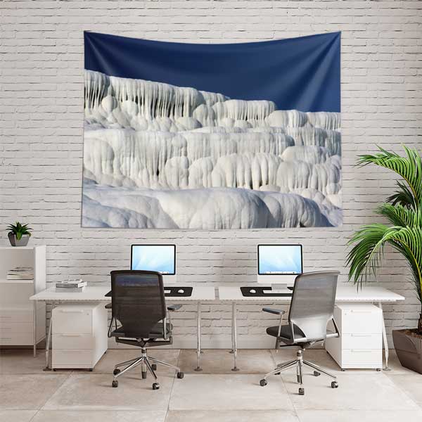 Pamukkale Travertenleri Doğa Manzarası Duvar Örtüsü Kumaş Baskı 11716