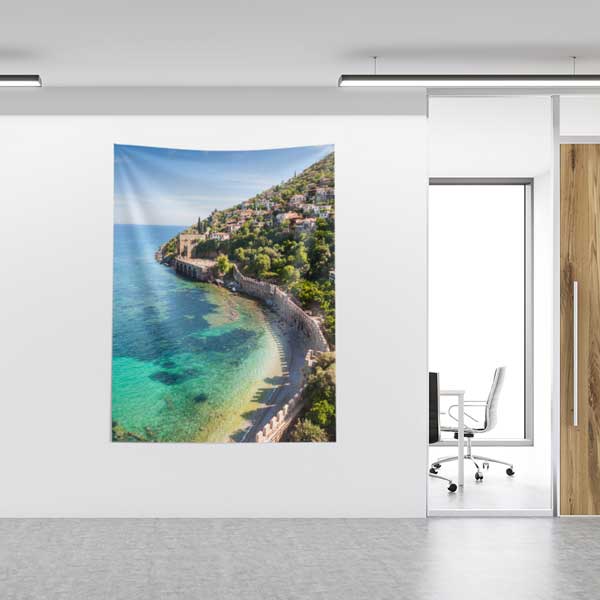 Alanya Kalesi Sahil Manzarası Duvar Örtüsü Kumaş Baskı 11811