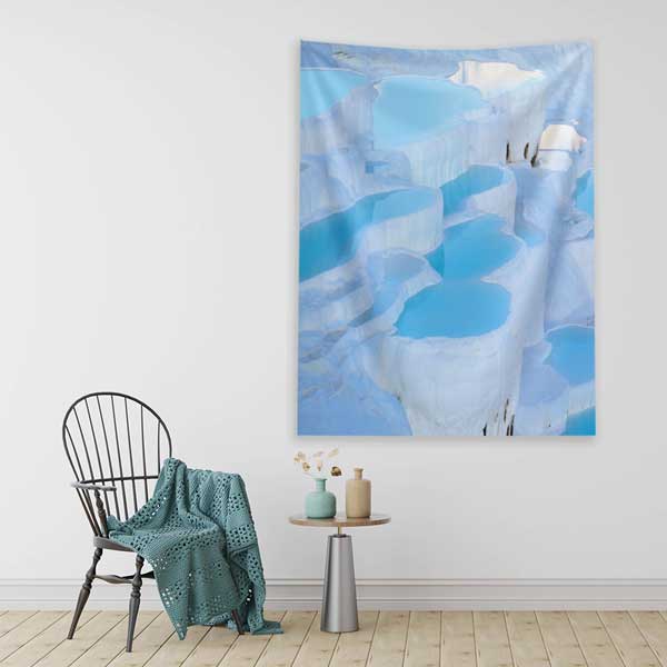 Traverten Teraslar ve Turkuaz Havuzlar Duvar Örtüsü 11819