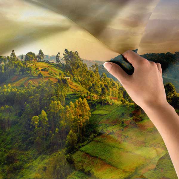 tapestry-wall-decor-14273-04 Afrika Yeşil Tepeler ve Vadi Manzarası Duvar Örtüsü Kumaş Baskı 14273