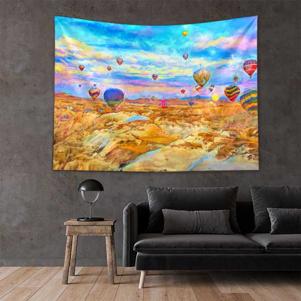 Kapadokya Balonları Sanatsal Duvar Örtüsü 11745