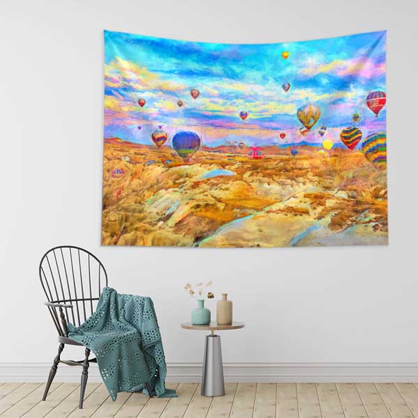 Kapadokya Balonları Sanatsal Duvar Örtüsü 11745