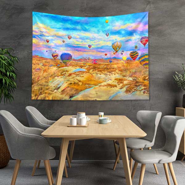 Kapadokya Balonları Sanatsal Duvar Örtüsü 11745