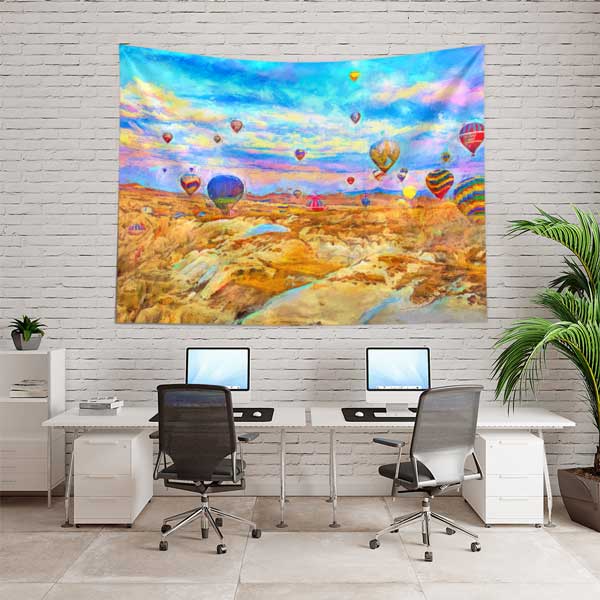 Kapadokya Balonları Sanatsal Duvar Örtüsü 11745