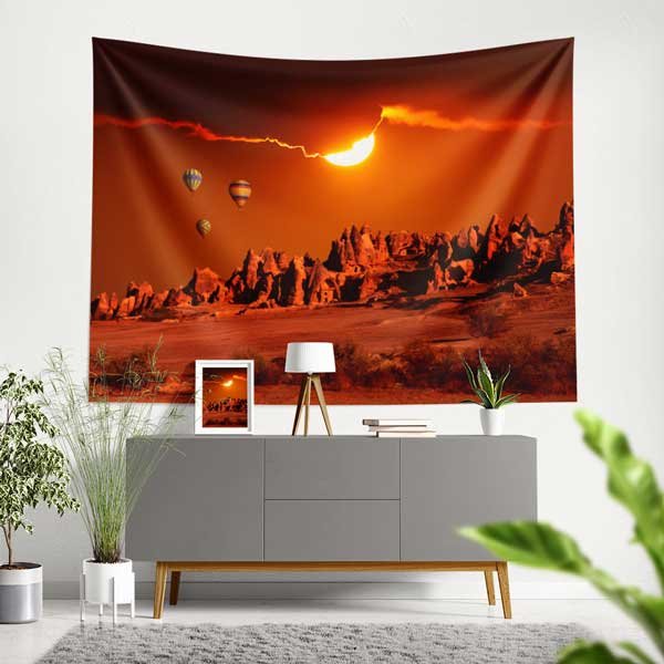 Kapadokya Gün Batımı ve Balonlar Duvar Örtüsü 11750