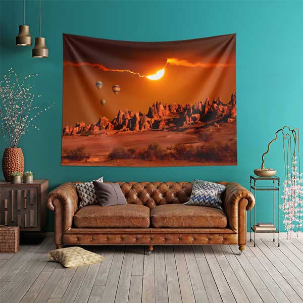 Kapadokya Gün Batımı ve Balonlar Duvar Örtüsü 11750