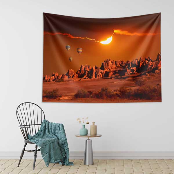 Kapadokya Gün Batımı ve Balonlar Duvar Örtüsü 11750