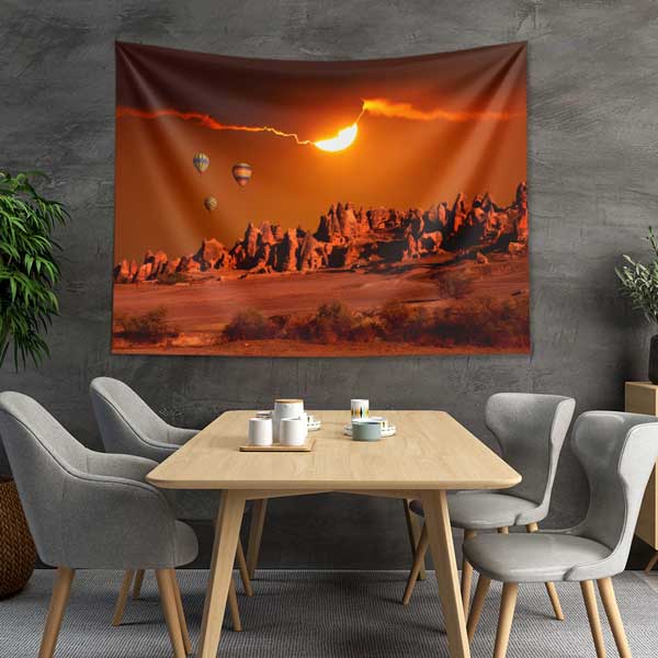 Kapadokya Gün Batımı ve Balonlar Duvar Örtüsü 11750