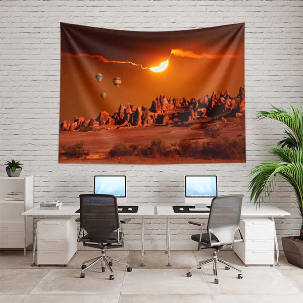 Kapadokya Gün Batımı ve Balonlar Duvar Örtüsü 11750